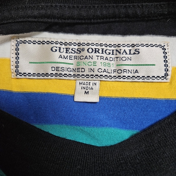 Guess Originals Striped Short Sleeve T-Shirt Men's Medium - Picture 3 of 7